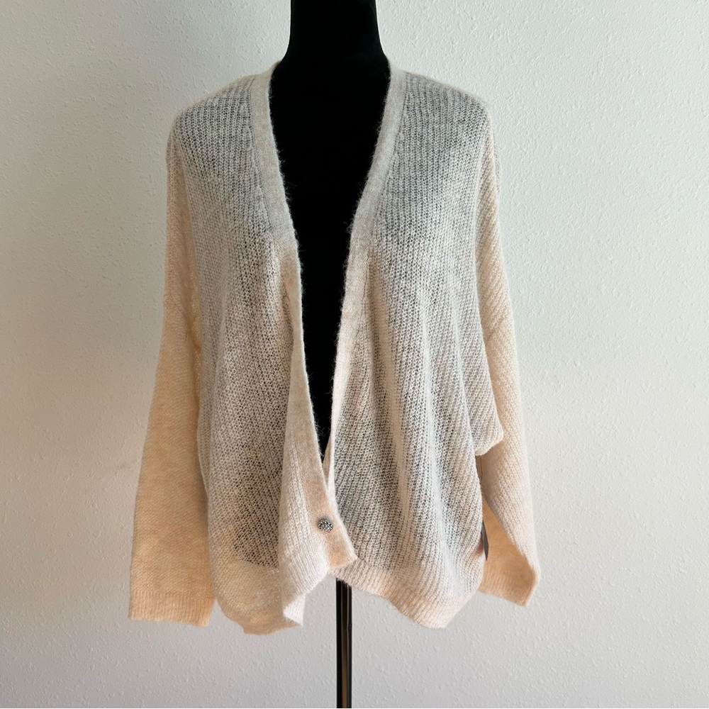 Vince Camuto Women's Cozy Sweater Plus Size 2X Pink $99 Rhinestone Button
